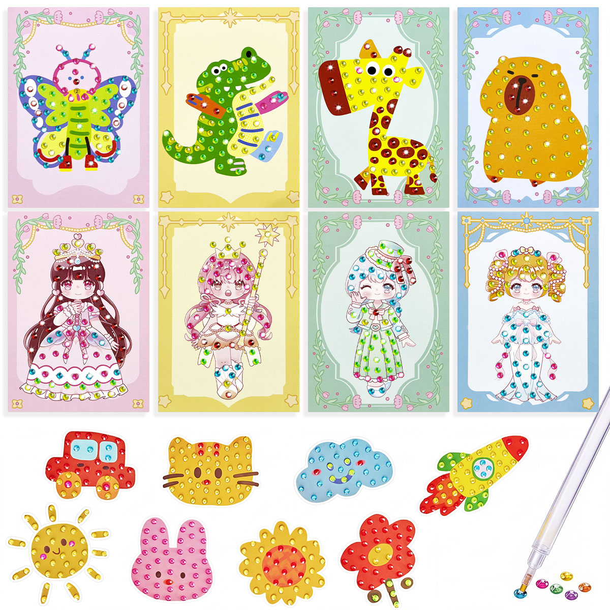 Art Craft Activities - Kit de Gemas com 16 Peças,