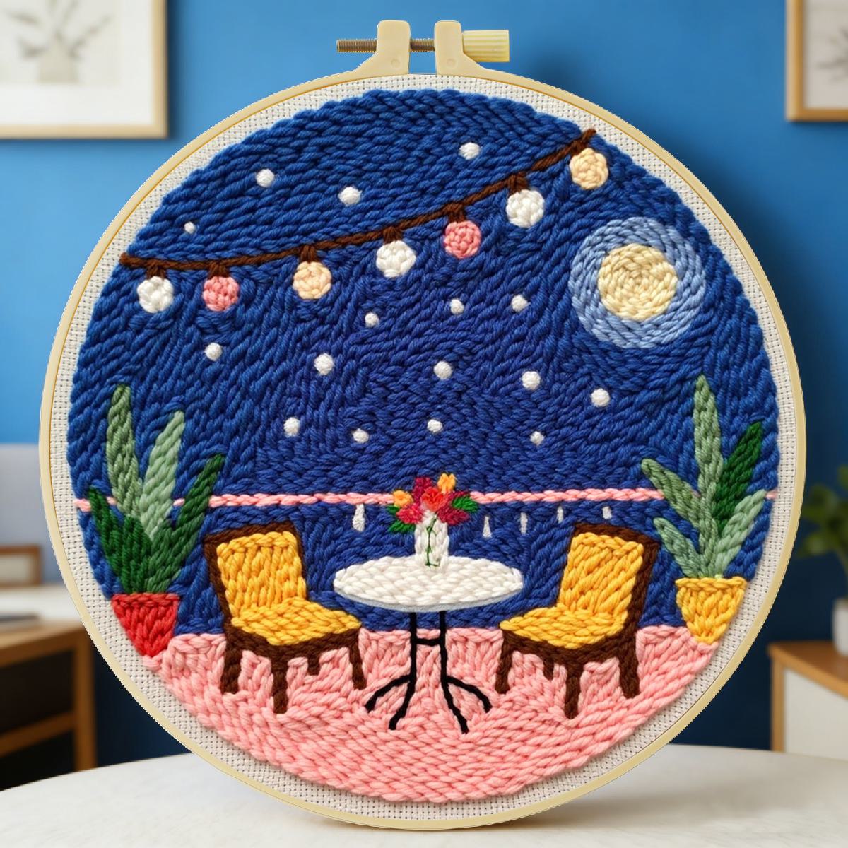 Punch Needle Kit - Kit de Bordado com Agulha Mágica