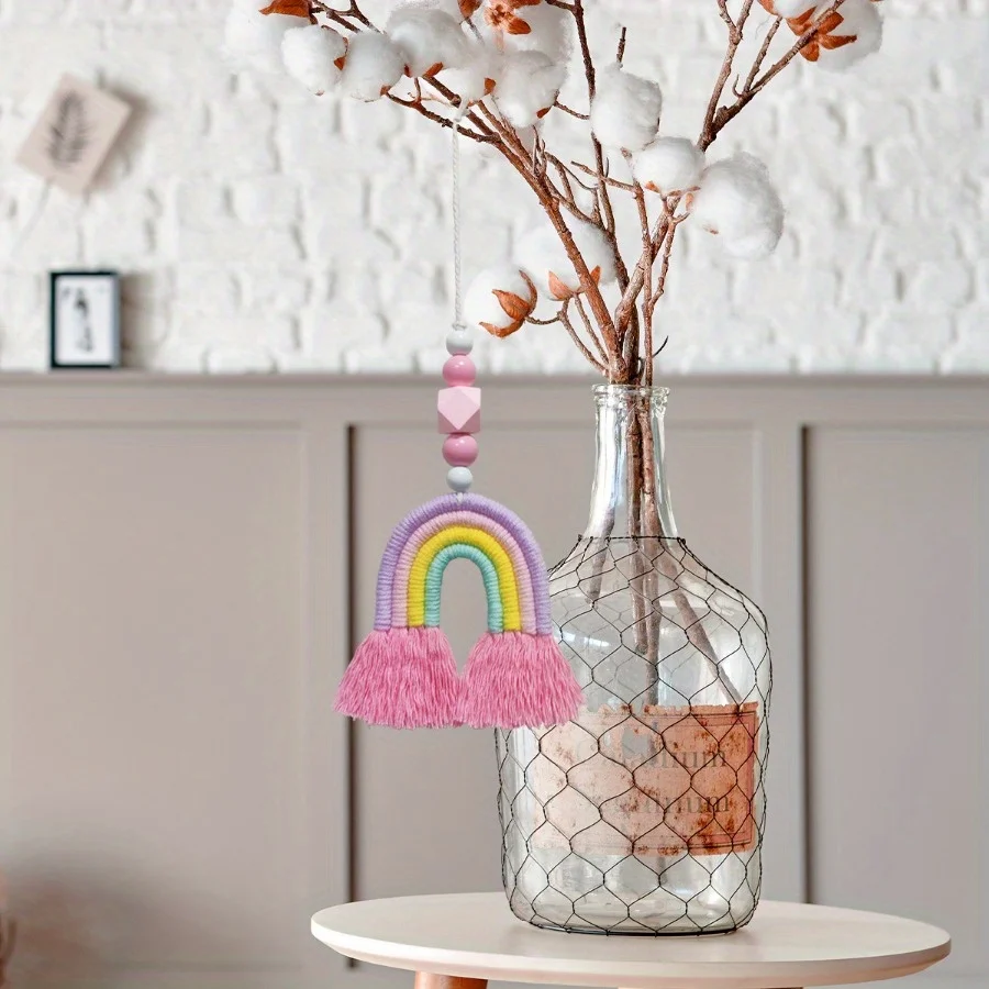Art And Craft For Nursery - Rosa arco-íris sinos de vento tecelagem