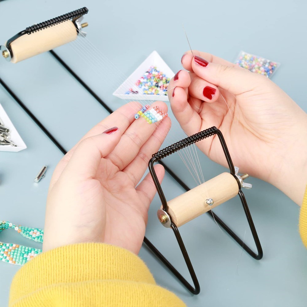 Loom Weaving Frame - Tecelagem Beading Tear com Elástico, Ferramenta