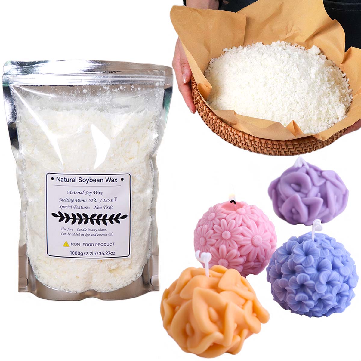Candle Making Wax - 100/250/500/1000g flocos de cera de soja