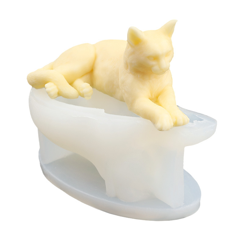 Art Craft Horse - Criativo deitado gato molde de silicone