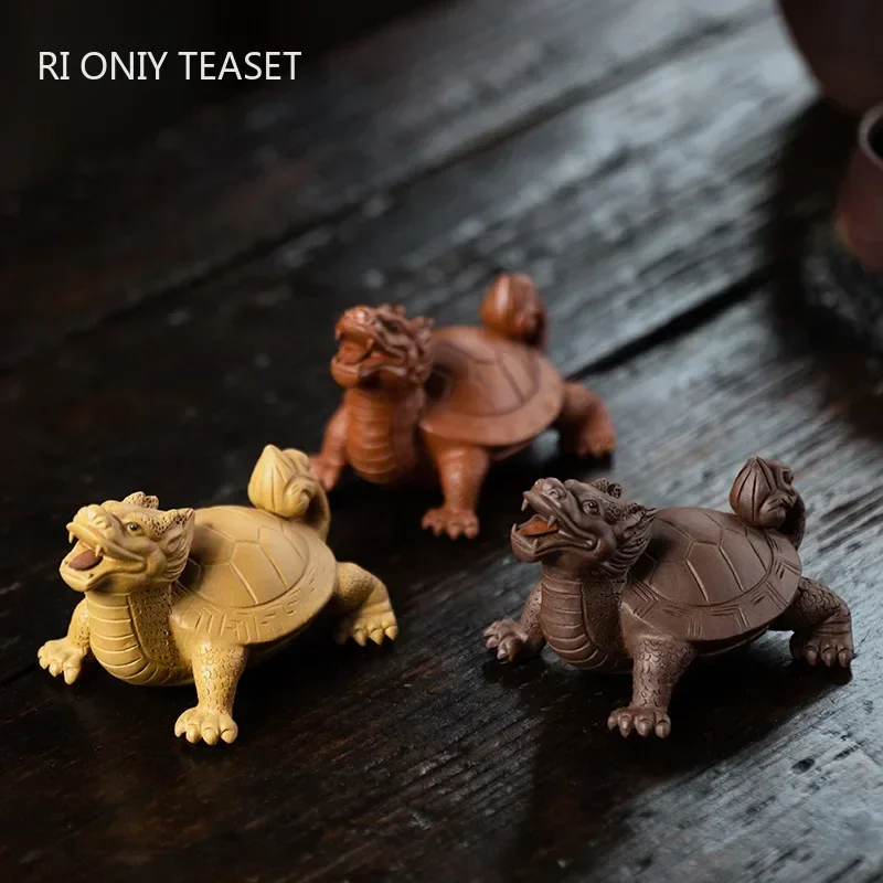 Art Craft Clay - Estatueta de Tartaruga Dragão da Sorte