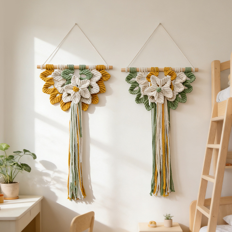 Art And Craft For Nursery - Tapeçaria de Parede Artesanal Boho Geométrica