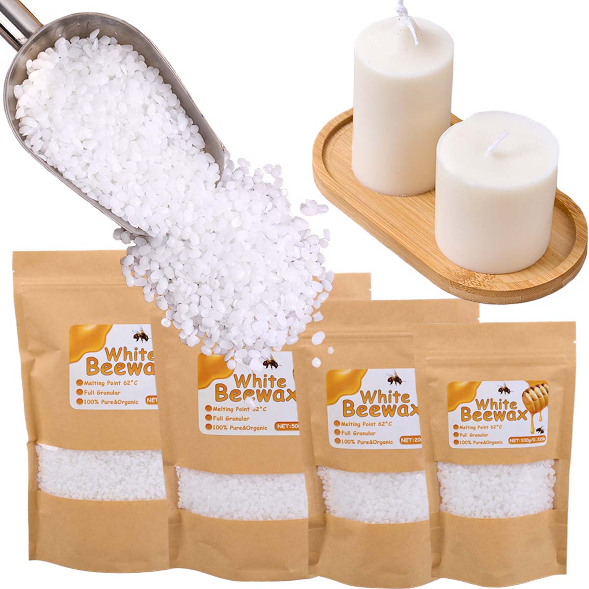 Candle Making Wax - Cera de abelha branca pura natural