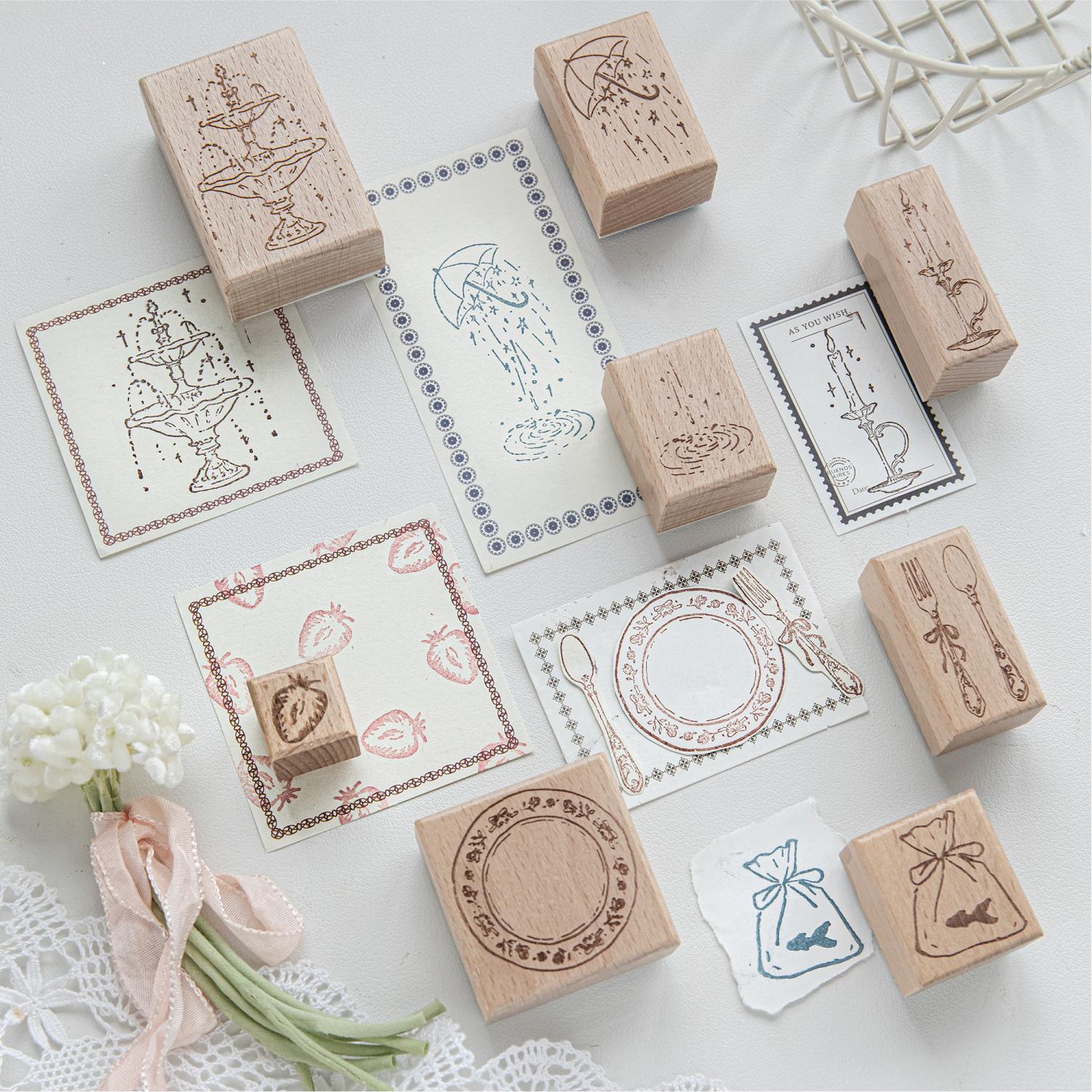 Art Craft Activities - Carimbo de Madeira com Design de