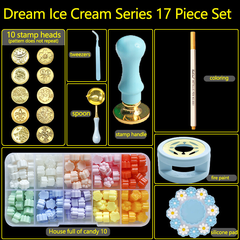 Batik Wax Kit - 17pc/1 conjunto kit de selo de