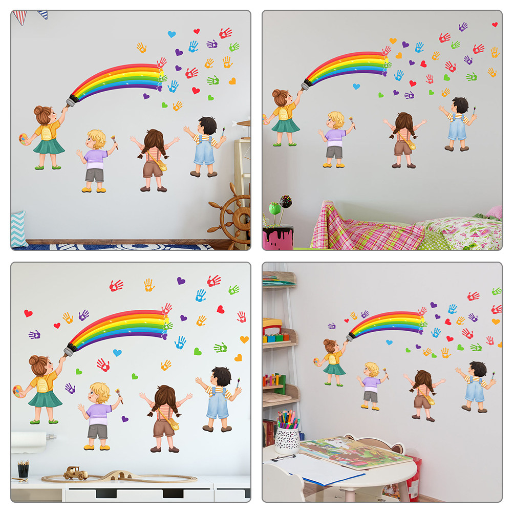 Art And Craft For Nursery - Adesivo de Parede Arco-Íris DIY para