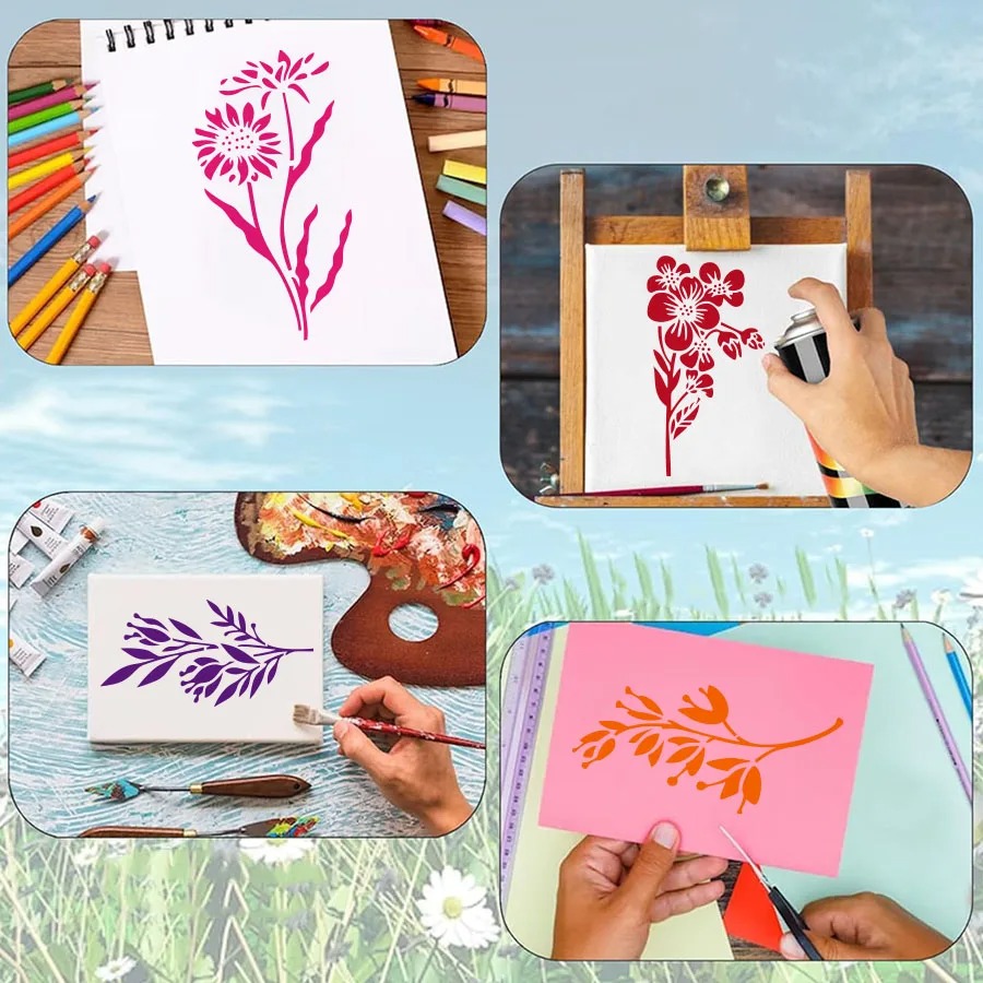 18 Peças de Estênceis de Flore - Art Craft Activities avaliação e preço