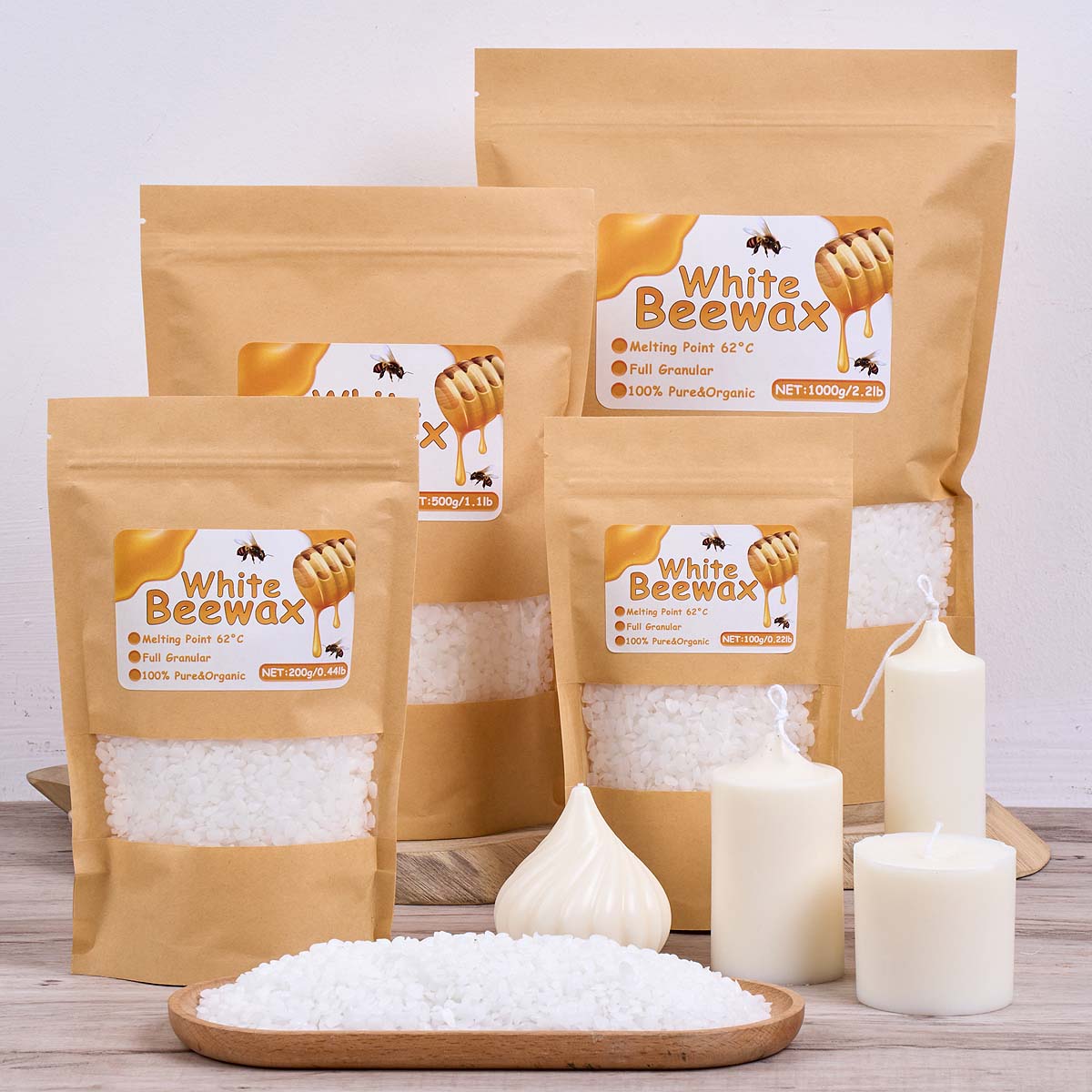 Cera de abelha branca pura nat - Candle Making Wax avaliação e preço