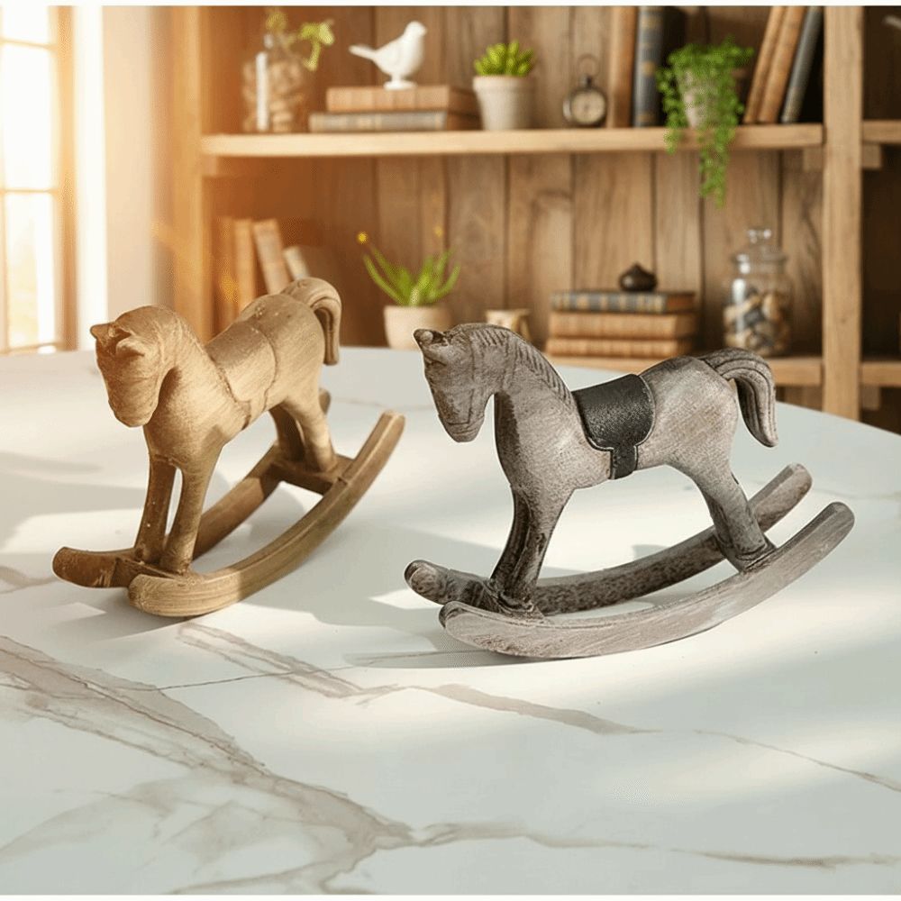 Cavalo de Madeira com Design C - Art Craft Horse avaliação e preço