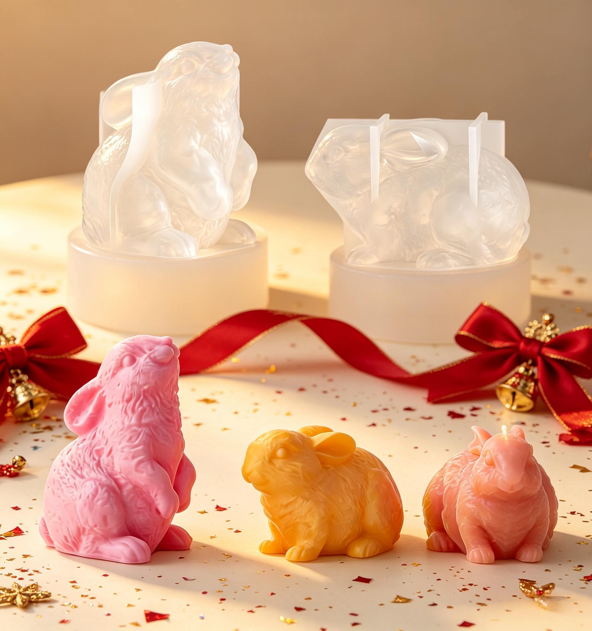 Molde de Silicone 3D de Coelho - Candle Making Wax avaliação e preço